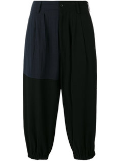 укороченные брюки с заниженным шаговым швом  Yohji Yamamoto