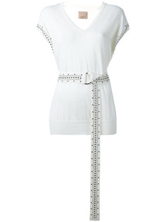 belted stud detail vest Laneus