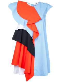 асимметричное платье с рюшами MSGM