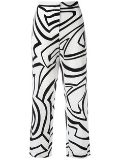 расклешенные брюки с графическим принтом Emilio Pucci