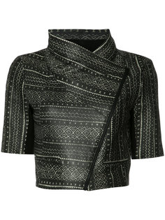 tribal print cropped jacket Yigal Azrouel