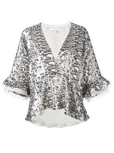 metallic wrap-front blouse Iro