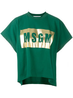 футболка прямого кроя с принтом  MSGM