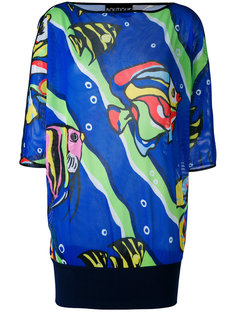 fish print mesh top Boutique Moschino