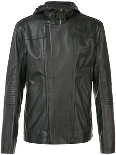 hooded leather jacket  Helmut Lang