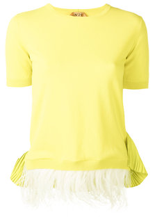 feather trim T-shirt  Nº21