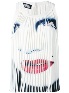 face print pleated tank Jeremy Scott