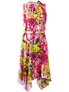 belted high-low hem dress Versace Collection