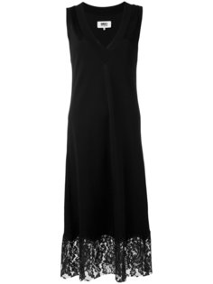 платье шифт с кружевной отделкой Mm6 Maison Margiela