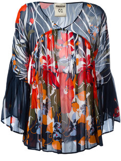 floral print V-neck blouse Erika Cavallini