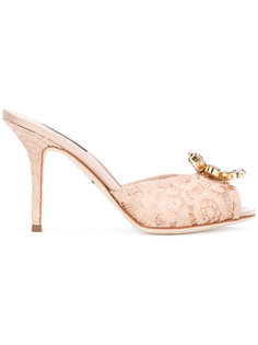 кружевные туфли с блестящей отделкой Dolce &amp; Gabbana
