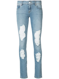 Distressed Dixie Skinny Jeans Marcelo Burlon County Of Milan