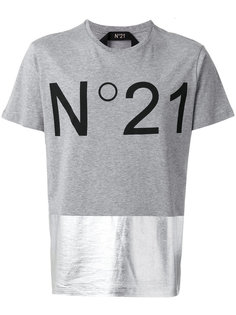 футболка с логотипом и вставкой металлик  Nº21