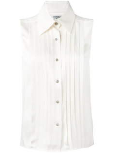 pleated sleeveless shirt Chanel Vintage
