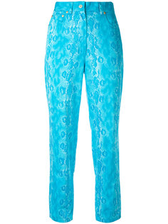 snake skin effect cropped trousers Versace Vintage