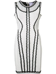 zigzag applique fitted dress Hervé Léger