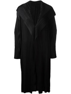 плиссированное пальто с драпировкой спереди Pleats Please By Issey Miyake