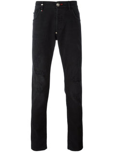 джинсы с потертой отделкой Philipp Plein