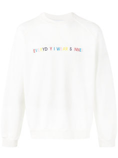 multicoloured embroidered slogan sweatshirt Sunnei