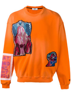 толстовка с нашивками MSGM