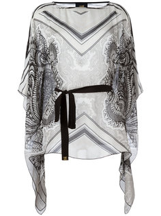 waist-tie patterned blouse Cavalli Class