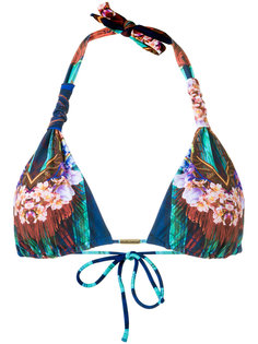 printed triangle bikini top Blue Man