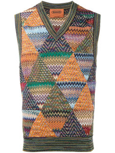 вязаный жилет с зигзагообразным узором Missoni