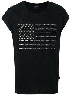 футболка с принтом флага из заклепок Just Cavalli