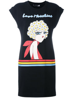 платье-футболка с графическим принтом Love Moschino