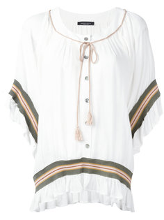 блузка с вышивкой полосками  Roberto Collina
