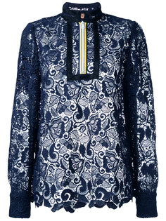 zip-neck lace top Nº21