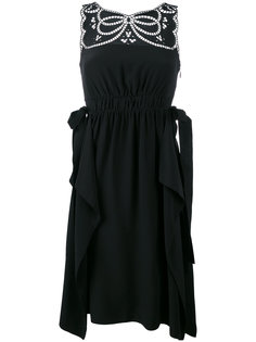 open embroidery sleeveless dress Fendi