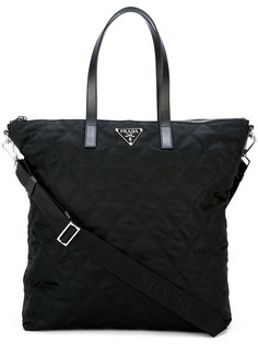 сумка-тоут с декоративной строчкой Prada