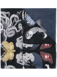 underwater printed scarf Alexander McQueen
