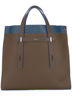 contrast detail structured tote Furla