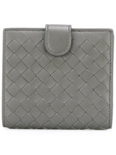 плетеный кожаный складной кошелек Bottega Veneta