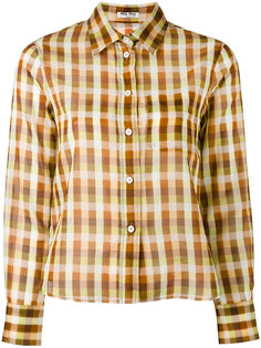 checked button-up shirt Miu Miu