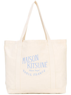 сумка-тоут с принтом-логотипом Maison Kitsuné