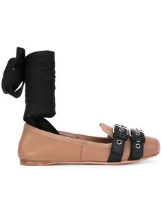 buckled lace-up ballerina shoes Miu Miu