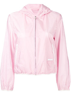 hooded zip up jacket Prada