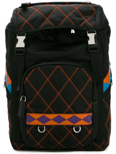 double buckle backpack Prada