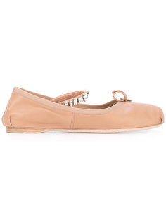 jewelled ballerina shoes Miu Miu