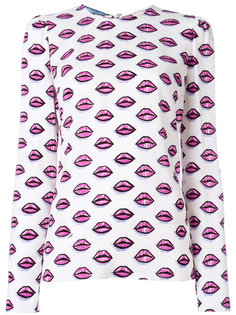 блузка с принтом губ Prada