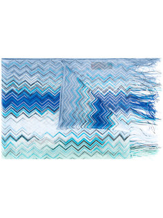 шарф с зигзагообразным узором и бахромой Missoni