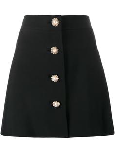 юбка с блестящими пуговицами Miu Miu