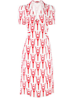 printed oversized collar dress Miu Miu