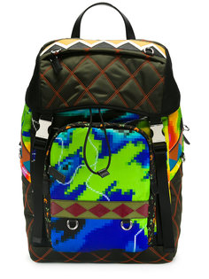 стеганый рюкзак с графическим принтом Prada