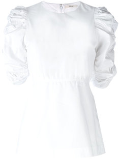 poplin ruched sleeve top Céline