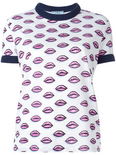 футболка с принтом губ Prada