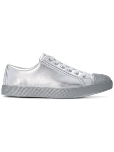 metallic lace-up trainers Prada